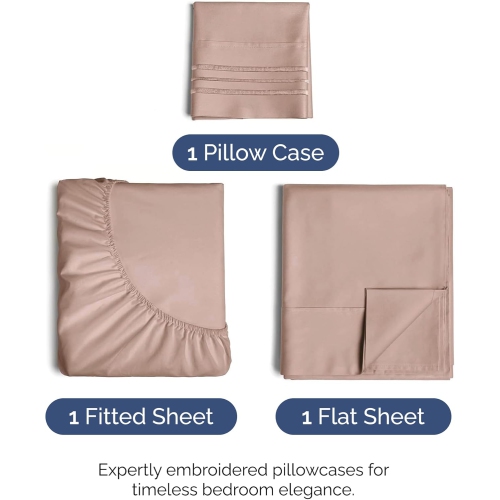 Twin Size 3 Piece Sheet Set - Comfy Breathable & Cooling Sheets - Hotel Luxury Bed Sheets - Deep Pockets, Easy-Fit, Extra Soft & Wrinkle Free Sheets