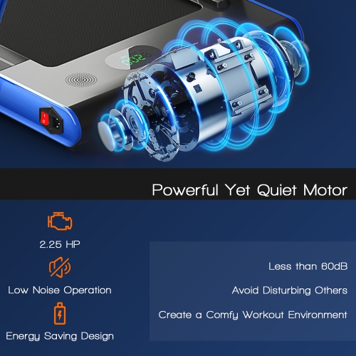 SuperFit 2 in 1 Folding Treadmill, 2.25HP Under Desk Electric Superfit Treadmill, Installation-Free with APP Control, Remote Control, Bluetooth