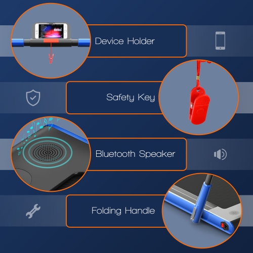 SuperFit 2 in 1 Folding Treadmill, 2.25HP Under Desk Electric Superfit Treadmill, Installation-Free with APP Control, Remote Control, Bluetooth