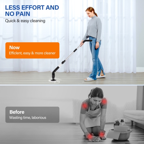 &nbsp;&nbsp;&nbsp;&nbsp;&nbsp;Brosse de nettoyage électrique sans fil avec 7 têtes de brosse de nettoyage réglables pour baignoire, cuisine, salle de