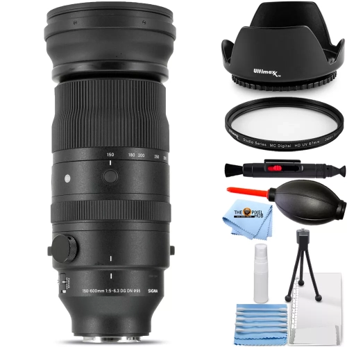 SIGMA  150-600MM F/5-6.3 Dg Dn Os Sports Lens for Sony E - 7PC Accessory Bundle