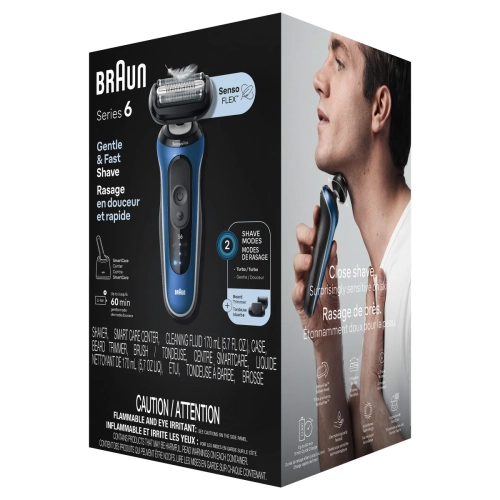 Braun Electric Shaver for Men, Series 6 6175cc, Wet & Dry Shave, Turbo & GentleShaving Modes, Foil Shaver, Clean & Charge SmartCare CenterIncluded,