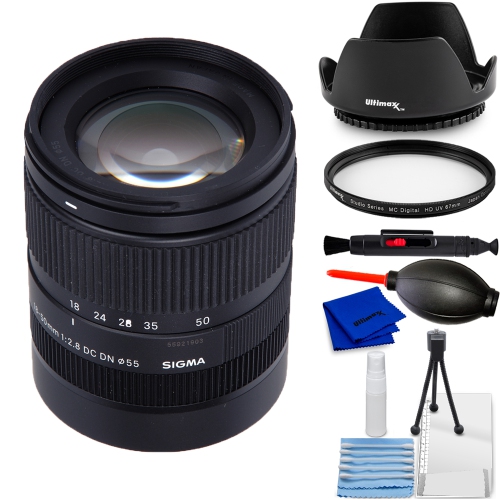 SIGMA  18-50MM F/2.8 Dc Dn Contemporary Lens for Canon Rf 585972 - 7PC Bundle