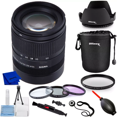 SIGMA  18-50MM F/2.8 Dc Dn Contemporary Lens for Canon Rf 585972 - 10PC Bundle