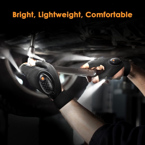 YOULIGHTS Rechargeable LED Flashlight Gloves, Adult Men Christmas Birthday Gifts Waterproof Lighting Gloves for Dad Husband, Boyfriend and Car