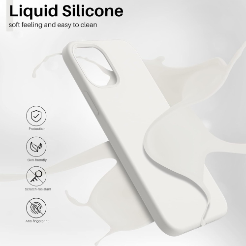 ORNARTO compatible avec l’étui iPhone 12 6,1 et l’étui iPhone 12 Pro, étui mince en silicone liquide à 3 couches de caoutchouc souple entièrement