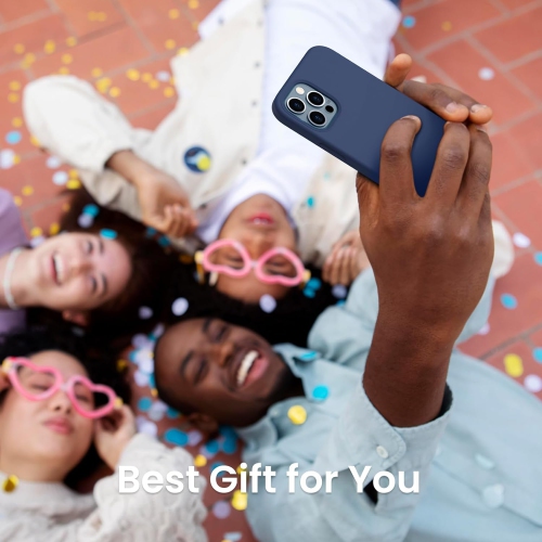 ORNARTO – compatible avec l’étui iPhone 12 6,1 et l’étui iPhone 12 Pro, étui mince en silicone liquide à 3 couches de caoutchouc souple entièrement