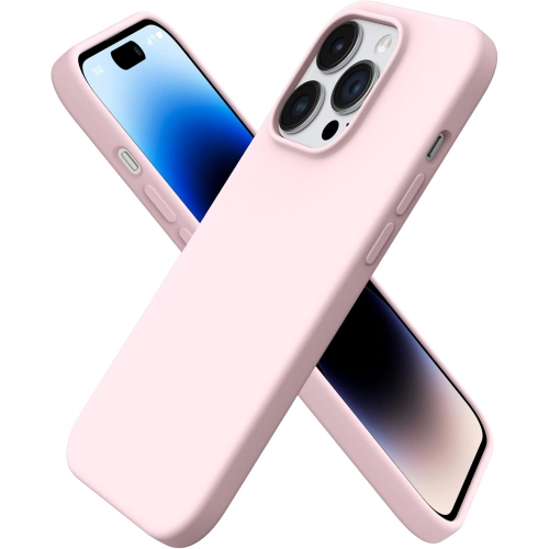 ORNARTO compatible avec l'étui iPhone 14 Pro 6,1, étui protecteur mince 3 couches caoutchouc gel souple entièrement couvert silicone liquide