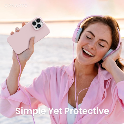 ORNARTO compatible avec l'étui iPhone 14 Pro 6,1, étui protecteur mince 3 couches caoutchouc gel souple entièrement couvert silicone liquide