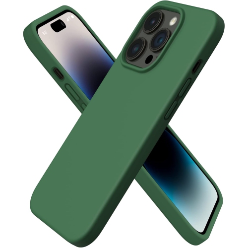 Image 1 de 7.. ORNARTO compatible avec l’étui iPhone 14 Pro 6,1, étui protecteur mince 3 couches silicone liquide, étui souple en caoutchouc et gel, étui protecteur