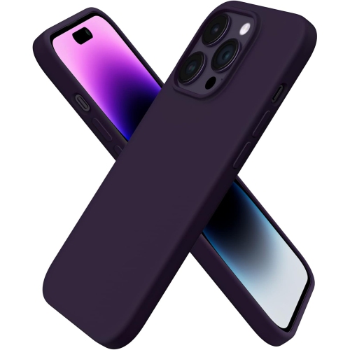 ORNARTO compatible avec l'étui iPhone 14 Pro 6,1, étui protecteur mince 3 couches, caoutchouc gel souple, étui protecteur 6,1&nbsp;po-Baie de sureau