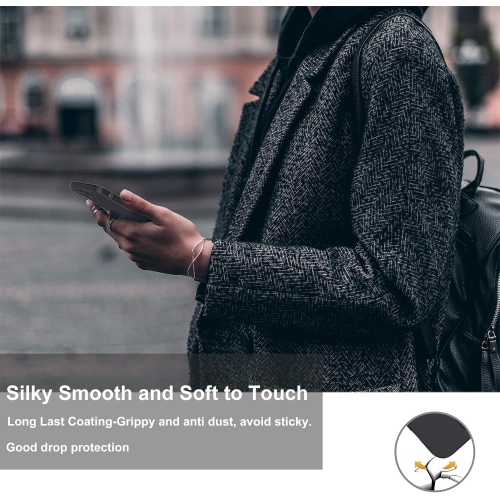 ORNARTO Compatible with iPhone 12 Mini Case, Slim Liquid Silicone 3 Layers Full Covered Soft Gel Rubber with Microfiber Case Cover 5.4 inch-Black