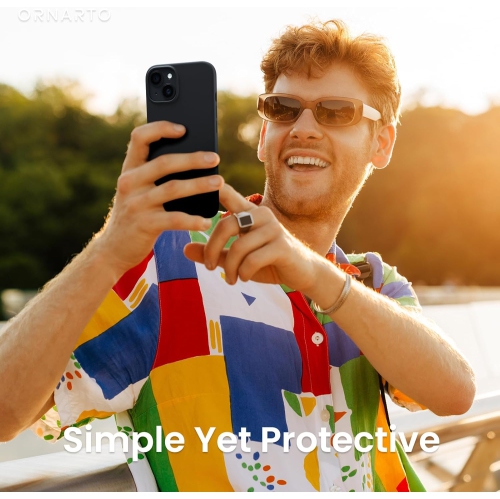 ORNARTO compatible avec l’étui iPhone 14 6,1, étui protecteur mince en silicone liquide 3 couches avec couverture souple en caoutchouc de gel, étui