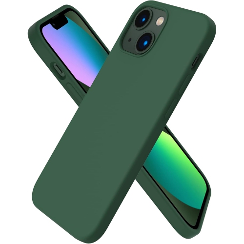 Image 1 de 6.. ORNARTO compatible avec iPhone 13 Mini, Slim Liquid silicone 3 couches, caoutchouc souple entièrement recouvert de gel avec étui en microfibre