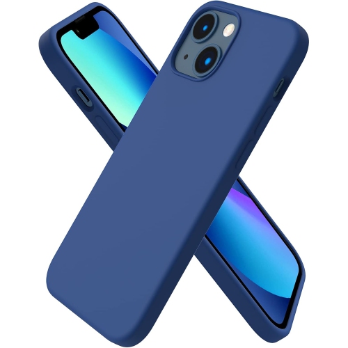 Image 1 de 6.. ORNARTO compatible avec iPhone 13 Mini, Slim Liquid silicone 3 couches, caoutchouc souple entièrement recouvert de gel avec étui en microfibre