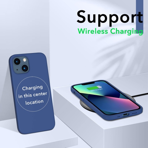 ORNARTO compatible avec iPhone 13 Mini, Slim Liquid silicone 3 couches, caoutchouc souple entièrement recouvert de gel avec étui en microfibre