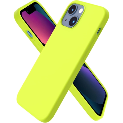 Image 1 de 6.. ORNARTO compatible avec l’étui iPhone 13 Mini, le silicone liquide mince 3 couches de caoutchouc souple entièrement recouvert avec étui en microfibre
