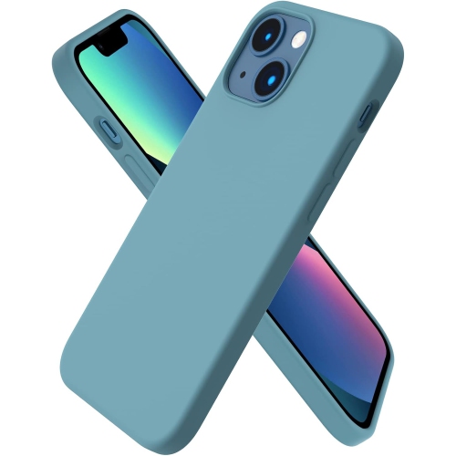 Image 1 de 6.. ORNARTO compatible avec étui iPhone 13 Mini, Slim Liquid silicone 3 couches, caoutchouc souple entièrement recouvert, étui en microfibre