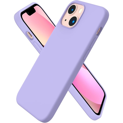 Image 1 de 6.. ORNARTO compatible avec iPhone 13 Mini, Slim Liquid silicone 3 couches, caoutchouc souple entièrement recouvert de gel et étui en microfibre