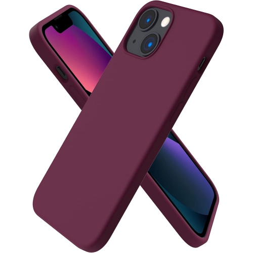 Image 1 de 6.. ORNARTO compatible avec iPhone 13 Mini, Slim Liquid silicone 3 couches, caoutchouc souple entièrement recouvert de gel avec étui en microfibre