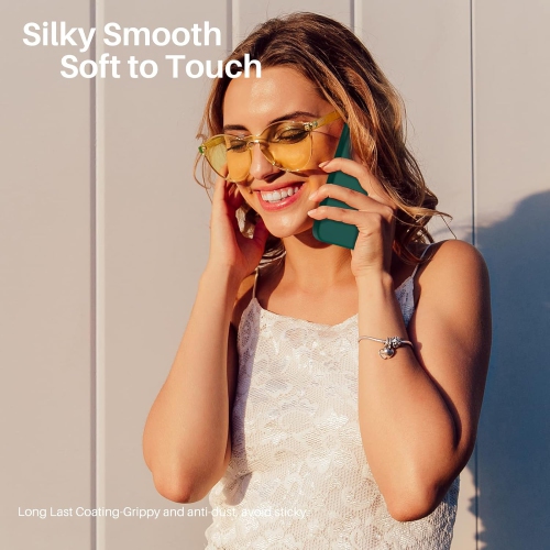 ORNARTO compatible avec l'étui iPhone 13 Pro 6,1, Slim Liquid silicone 3 couches, étui souple en caoutchouc gel, couverture 6,1 po-Vert olive