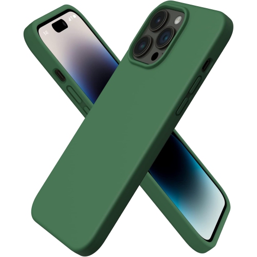 ORNARTO Compatible with iPhone 14 Pro Max Case 6.7, Slim Liquid Silicone 3 Layers Full Covered Soft Gel Rubber Case Protective Cover 6.7 inch-Clover