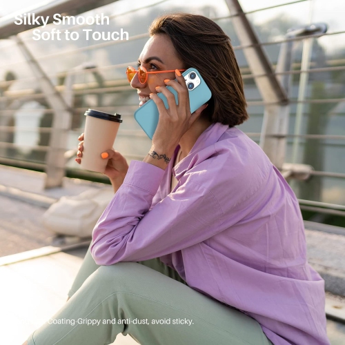 ORNARTO compatible avec l'étui iPhone 13 6,1, étui mince en silicone liquide 3 couches, étui souple en caoutchouc de gel, couverture