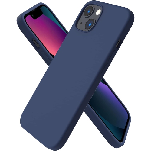 ORNARTO  Compatible With Iphone 13 Case 6.1, Slim Liquid Silicone 3 Layers Full Covered Soft Gel Rubber Case Cover 6.1 Inch-Navy In Blue