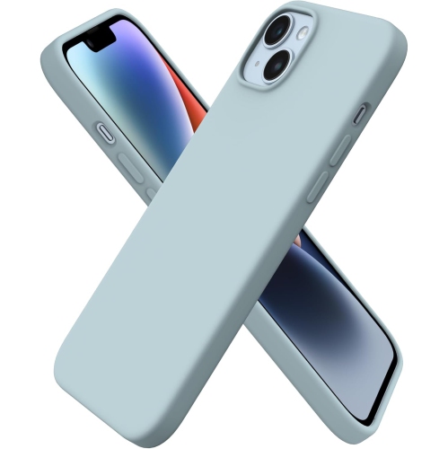 ORNARTO compatible avec l’étui iPhone 14 plus 6,7, Slim Liquid silicone 3 couches Full Cover en caoutchouc gel souple étui protecteur