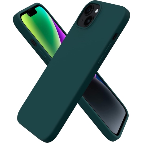 ORNARTO compatible avec l'étui iPhone 14 plus 6,7, étui protecteur mince 3 couches silicone liquide étui protecteur caoutchouc gel souple entièrement