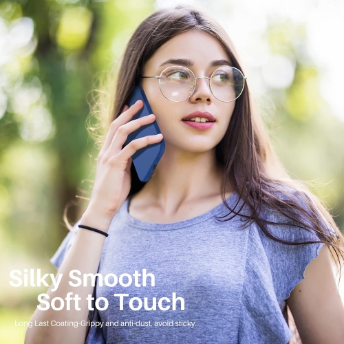 ORNARTO compatible avec l’étui iPhone 12 6,1 et l’étui iPhone 12 Pro, étui mince en silicone liquide à 3 couches de caoutchouc souple entièrement