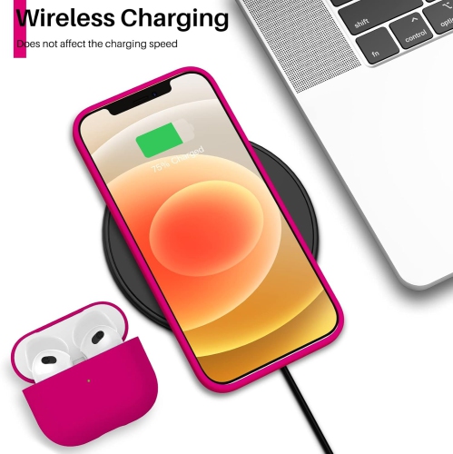 ORNARTO Compatible with iPhone 12 Case 6.1 and iPhone 12 Pro Case, Slim Liquid Silicone 3 Layers Full Covered Soft Gel Rubber Case Cover 6.1 inch-Hot