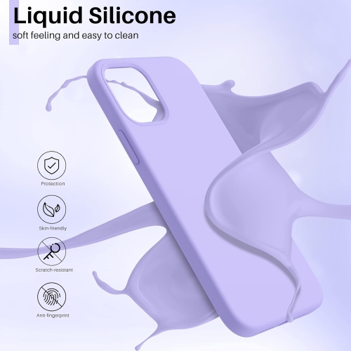 ORNARTO compatible avec iPhone 12 Mini, Slim Liquid silicone 3 couches, caoutchouc souple entièrement recouvert de gel et étui en microfibre