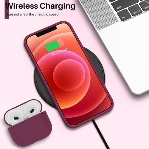 ORNARTO compatible avec iPhone 12 Mini, Slim Liquid silicone 3 couches, caoutchouc souple entièrement recouvert de gel avec étui en microfibre