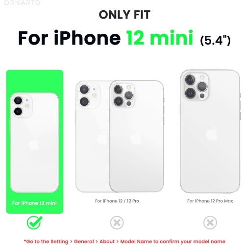 ORNARTO compatible avec iPhone 12 Mini, Slim Liquid silicone 3 couches, caoutchouc souple entièrement couvert, étui en microfibre 5,4&nbsp;po-Jaune