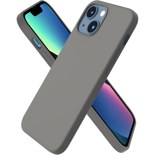 Image 1 de 6.. ORNARTO compatible avec iPhone 13 Mini, Slim Liquid silicone 3 couches, caoutchouc souple entièrement recouvert de gel avec étui en microfibre