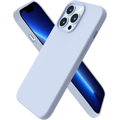 ORNARTO  Compatible With Iphone 13 Pro Case 6.1, Slim Liquid Silicone 3 Layers Full Covered Soft Gel Rubber Case Cover 6.1 Inch-Sierra In Blue