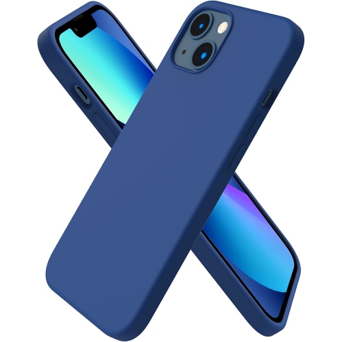 ORNARTO  Compatible With Iphone 13 Case 6.1, Slim Liquid Silicone 3 Layers Full Covered Soft Gel Rubber Case Cover 6.1 Inch-Royal In Blue