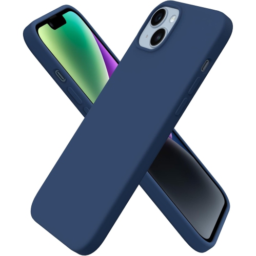 ORNARTO compatible avec l’étui iPhone 14 plus 6,7, étui protecteur mince en silicone liquide 3 couches avec couverture souple en caoutchouc de gel, é
