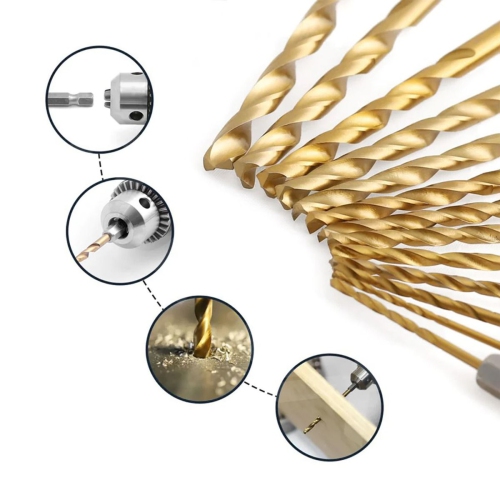 50-Piece Titanium Coated Drill Bit Set: For Wood, Metal, and Plastic, Achieve Professional Results with This High-Quality Drill Bit Set