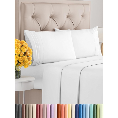 Full Size 4 Piece Sheet Set - Comfy Breathable & Cooling Sheets - Hotel Luxury Bed Sheets - Deep Pockets, Easy-Fit, Extra Soft & Wrinkle Free Sheets