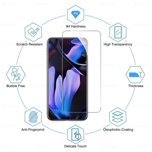 Google Pixel 9 Pro Screen Protector With Camera Lens Protector - Easy Installation, Privacy Glass Protector - HD Clear, Anti-Scratch