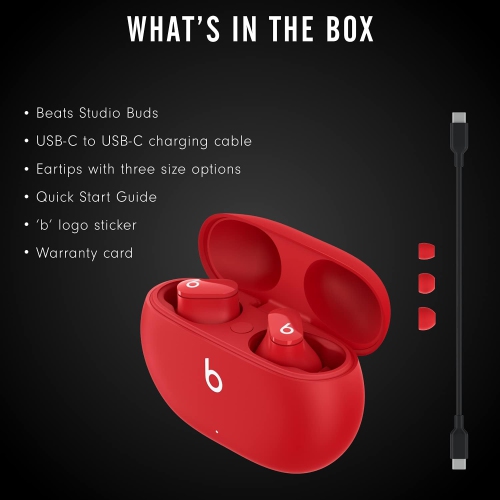 Open Box - Beats Studio Buds –True Wireless Noise Cancelling Earbuds –Built-in Microphone, IPX4 Rating, Sweat Resistant Earphones, Class 1 Bluetooth