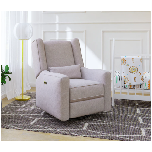 Fauteuil coulissant motorisé Contour Pedic de l'il Angels, élégant fauteuil inclinable à oreilles pivotant, chargement USB et confort optimal - Gris