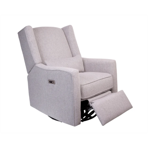 Fauteuil coulissant motorisé Contour Pedic de l'il Angels, élégant fauteuil inclinable à oreilles pivotant, chargement USB et confort optimal - Gris