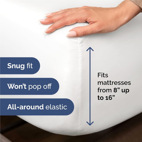 Ensemble de draps 4 pièces pour grand lit - Comfy Breathable & Cooling Sheets - Hotel Luxury Bed Sheets - poches profondes, Easy-Fit, draps