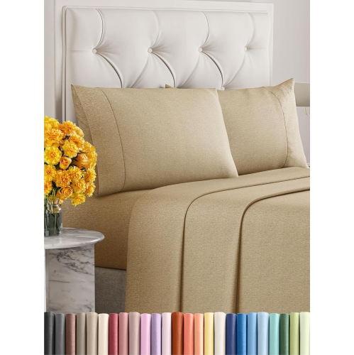 King Size 4 Piece Sheet Set-Comfy Breathable & Cooling Sheets - Hotel Luxury Bed Sheets - Deep Pockets, Easy-Fit, Soft & Wrinkle Free Sheets -