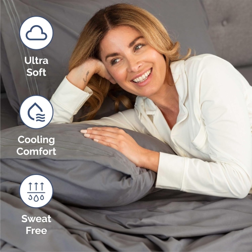 King Size 4 Piece Sheet Set -Comfy Breathable & Cooling Sheets - Hotel Luxury Bed Sheets Deep Pockets, Easy-Fit, Extra Soft & Wrinkle Free Sheets -