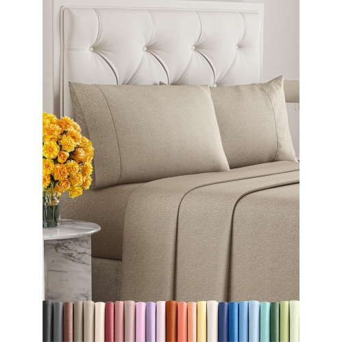 King Size 4 Piece Sheet Set-Comfy Breathable & Cooling Sheets - Hotel Luxury Bed Sheets Deep Pockets, Easy-Fit, Soft & Wrinkle Free Sheets -