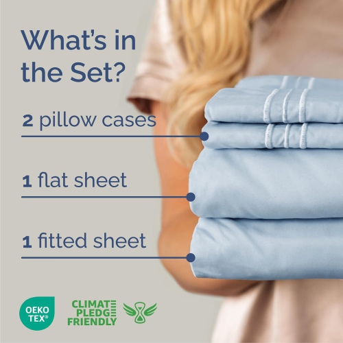 Ensemble de draps 4 pièces pour grand lit - Comfy Breathable & Cooling Sheets - Hotel Luxury Bed Sheets Deep pochettes, Easy-Fit, draps extra-doux et